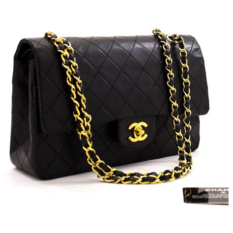 chanel black leather handbags